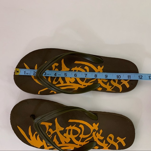 Brown/Orange Flip Flops Graffiti - Mens OS - Picture 4 of 5